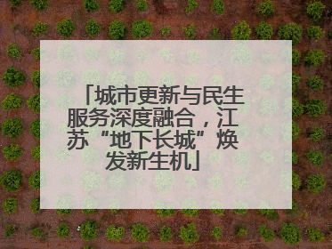 城市更新与民生服务深度融合，江苏“地下长城”焕发新生机