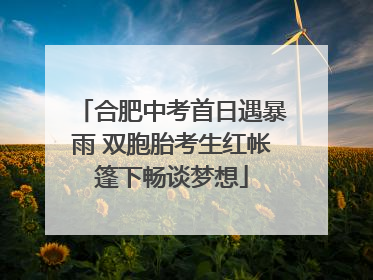 合肥中考首日遇暴雨 双胞胎考生红帐篷下畅谈梦想
