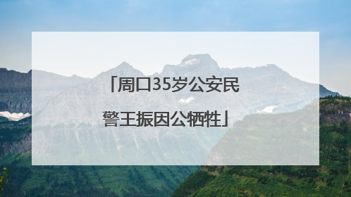 周口35岁公安民警王振因公牺牲