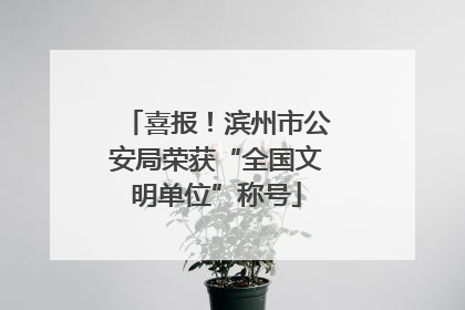 喜报！滨州市公安局荣获“全国文明单位”称号