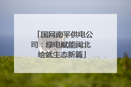 国网南平供电公司：绿电赋能闽北 绘就生态新篇