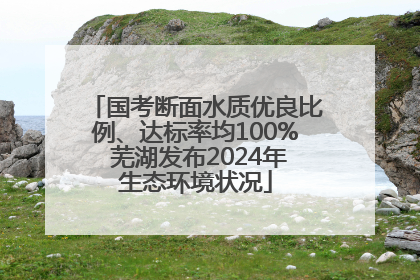 国考断面水质优良比例、达标率均100% 芜湖发布2024年生态环境状况