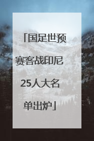 国足世预赛客战印尼25人大名单出炉