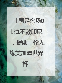 国足客场0比1不敌印尼，提前一轮无缘美加墨世界杯
