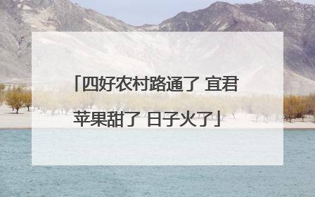 四好农村路通了 宜君苹果甜了 日子火了