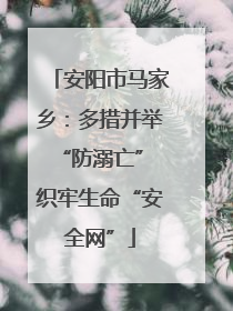 安阳市马家乡：多措并举“防溺亡” 织牢生命“安全网”