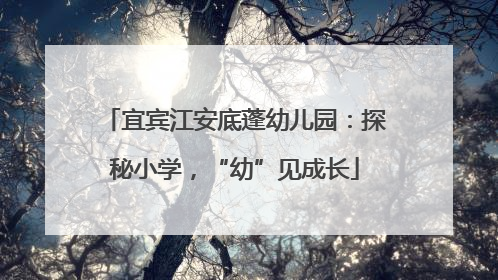 宜宾江安底蓬幼儿园：探秘小学，“幼”见成长