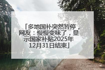 多地国补突然暂停，网友：慢慢变味了，显示国家补贴2025年12月31日结束
