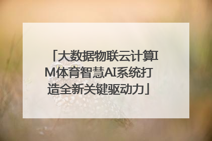大数据物联云计算IM体育智慧AI系统打造全新关键驱动力