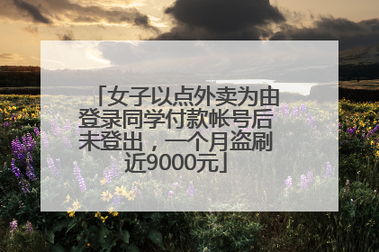 女子以点外卖为由登录同学付款帐号后未登出，一个月盗刷近9000元