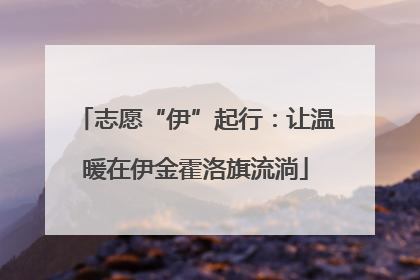 志愿“伊”起行：让温暖在伊金霍洛旗流淌