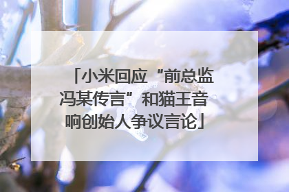 小米回应“前总监冯某传言”和猫王音响创始人争议言论
