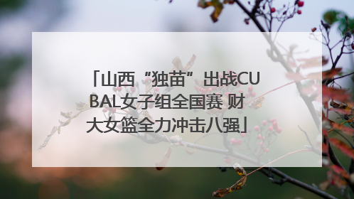 山西“独苗”出战CUBAL女子组全国赛 财大女篮全力冲击八强