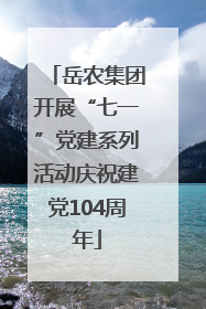 岳农集团开展“七一”党建系列活动庆祝建党104周年