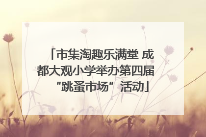 市集淘趣乐满堂 成都大观小学举办第四届“跳蚤市场”活动