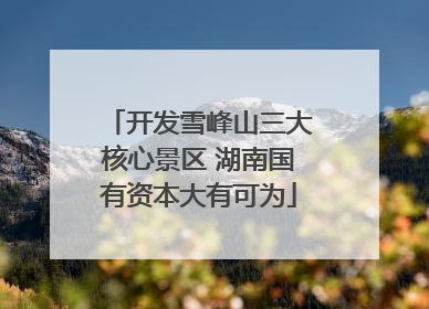 开发雪峰山三大核心景区 湖南国有资本大有可为