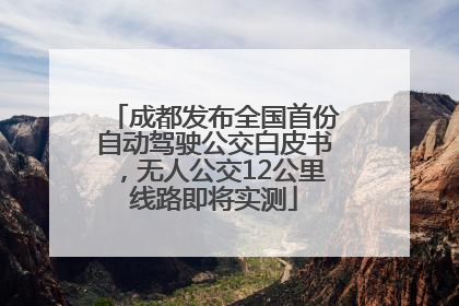 成都发布全国首份自动驾驶公交白皮书，无人公交12公里线路即将实测
