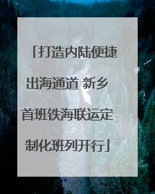 打造内陆便捷出海通道 新乡首班铁海联运定制化班列开行