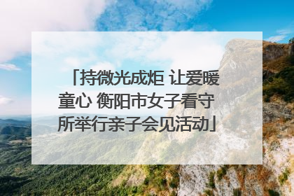 持微光成炬 让爱暖童心 衡阳市女子看守所举行亲子会见活动