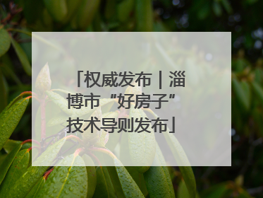 权威发布｜淄博市“好房子”技术导则发布