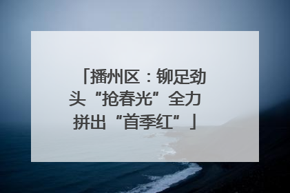 播州区：铆足劲头“抢春光”全力拼出“首季红”