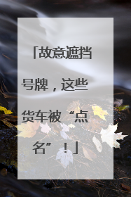 故意遮挡号牌，这些货车被“点名”！