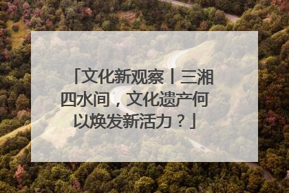 文化新观察丨三湘四水间，文化遗产何以焕发新活力？