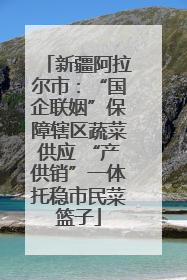 新疆阿拉尔市：“国企联姻”保障辖区蔬菜供应 “产供销”一体托稳市民菜篮子