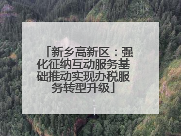 新乡高新区：强化征纳互动服务基础推动实现办税服务转型升级