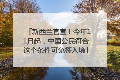 新西兰官宣！今年11月起，中国公民符合这个条件可免签入境