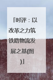 时评：以改革之力筑铁路物流发展之基(图)