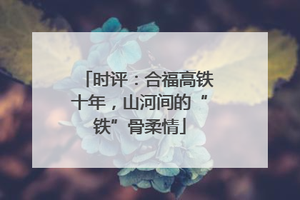 时评：合福高铁十年，山河间的“铁”骨柔情
