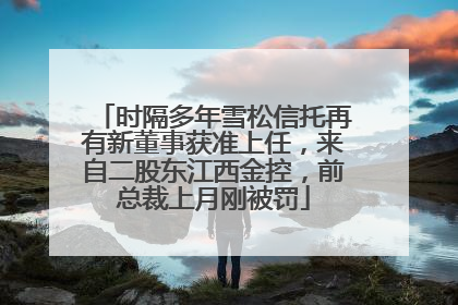 时隔多年雪松信托再有新董事获准上任，来自二股东江西金控，前总裁上月刚被罚