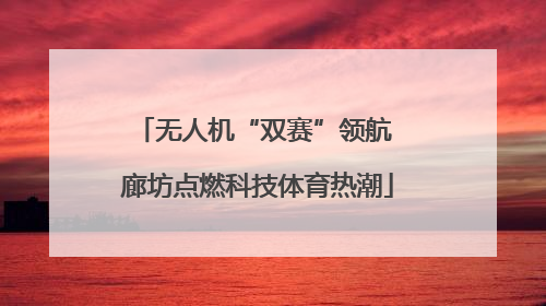 无人机“双赛”领航 廊坊点燃科技体育热潮