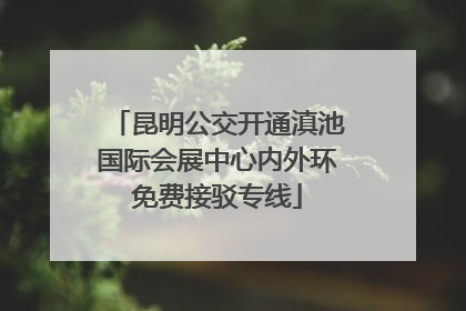 昆明公交开通滇池国际会展中心内外环免费接驳专线