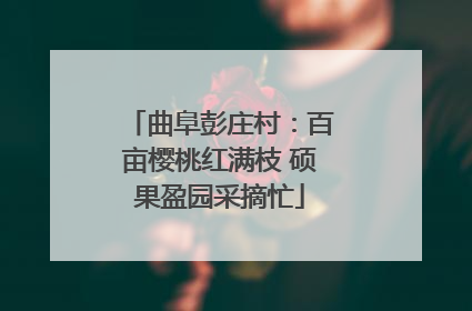 曲阜彭庄村：百亩樱桃红满枝 硕果盈园采摘忙