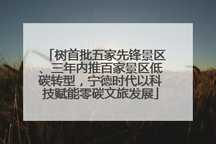 树首批五家先锋景区、三年内推百家景区低碳转型，宁德时代以科技赋能零碳文旅发展