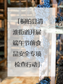 桐柏县清淮街道开展端午节前食品安全专项检查行动
