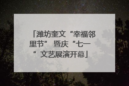 潍坊奎文“幸福邻里节” 暨庆“七一”文艺展演开幕