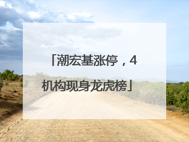 潮宏基涨停，4机构现身龙虎榜