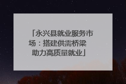 永兴县就业服务市场：搭建供需桥梁 助力高质量就业
