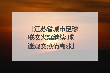 江苏省城市足球联赛火爆继续 球迷观赛热情高涨