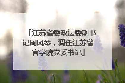 江苏省委政法委副书记周凤琴，调任江苏警官学院党委书记