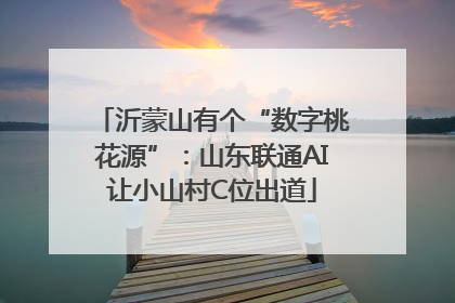沂蒙山有个“数字桃花源”：山东联通AI让小山村C位出道