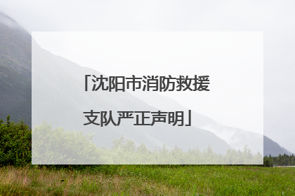 沈阳市消防救援支队严正声明