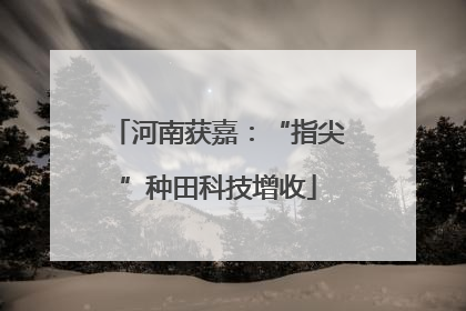 河南获嘉：“指尖”种田科技增收