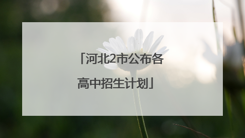 河北2市公布各高中招生计划