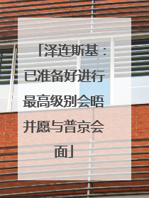泽连斯基：已准备好进行最高级别会晤并愿与普京会面