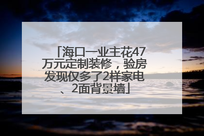 海口一业主花47万元定制装修，验房发现仅多了2样家电、2面背景墙