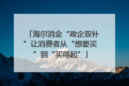 海尔消金“政企双补”让消费者从“想要买”到“买得起”